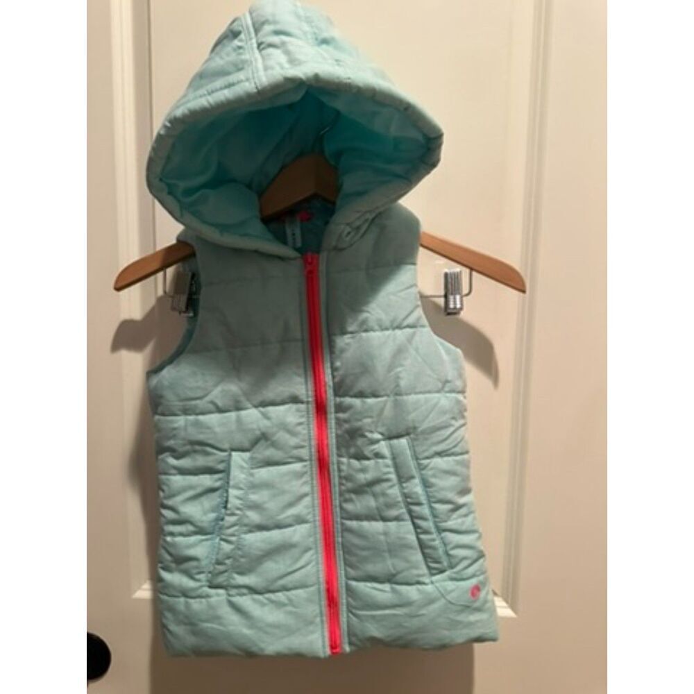 90 Degrees by Reflex Hooded Puffer Girl Zipper Down Vest Size M (10)